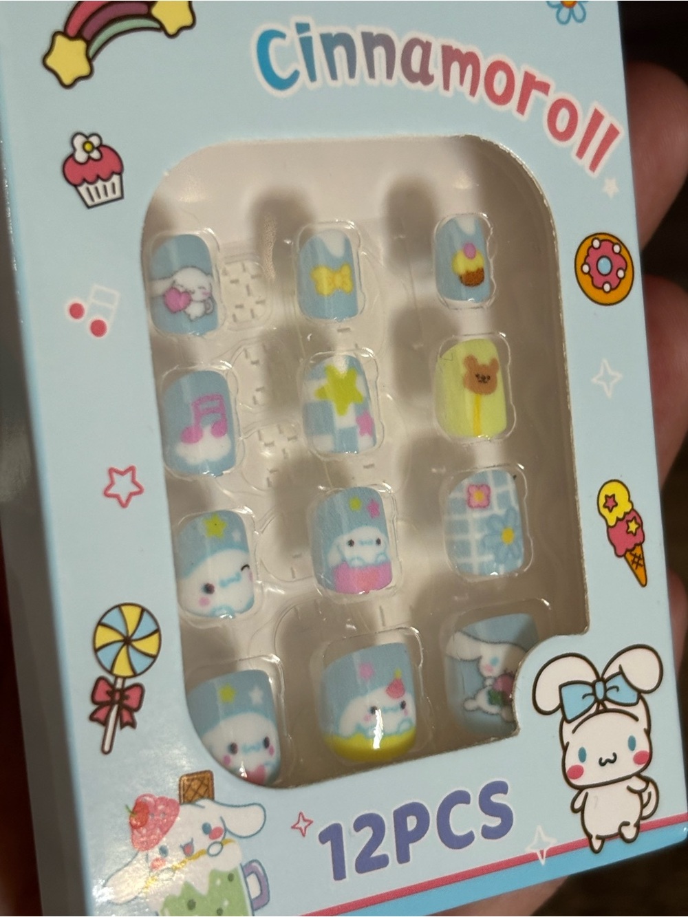 Sanrio Kids Press On Nails Set of 6 Hello Kitty Kuromi My Melody New in Box - Picture 4 of 8